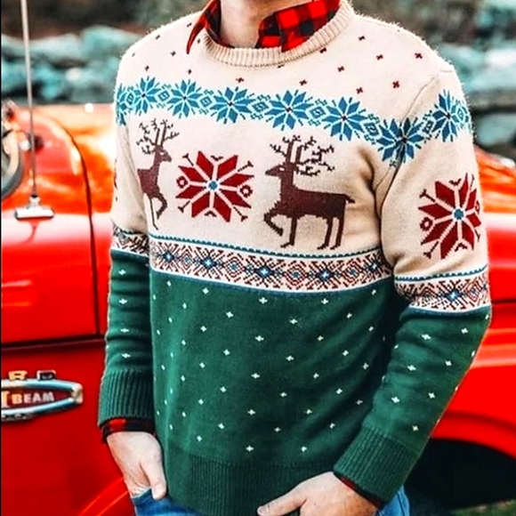 Kiel James Patrick Cozy Cabin Reindeer Sweater